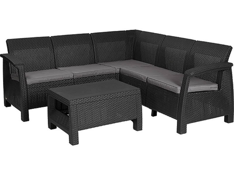 Corfu Relax m�anyag kerti sarok garnit�ra grafit - h�v�s sz�rke